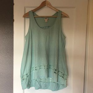 High-Low Tank with Crocheted Detail